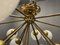 Large Opaline Glass Brass Sputnik Starburst Flushmount, 1980s, Image 4