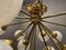 Large Opaline Glass Brass Sputnik Starburst Flushmount, 1980s 6