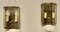 Konvexe Französische Doppellampen aus Messing, 1960er, 2er Set 6
