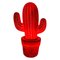 Rote Vintage Kaktuslampe aus Porzellan 1