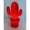 Rote Vintage Kaktuslampe aus Porzellan 8