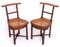 19th Century Fumeuses Smoker's Chairs in Oak, Set of 2 1