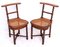 19th Century Fumeuses Smoker's Chairs in Oak, Set of 2, Image 1