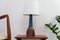 Danish Modern Blue and Brown Ceramic Table Lamp by E. Johansen for Søholm, 1960s 14