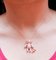 Collana con ciondolo in oro rosa 18 carati, rubini, diamanti, Immagine 6