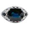 14 Karat White Gold Retrò Ring with Sapphire, Onyx & Diamonds, 1970s 1