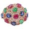 18 Karat Rose Gold Ring with Sapphires, Emeralds, Rubies & Diamonds 1
