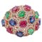 18 Karat Rose Gold Ring with Sapphires, Emeralds, Rubies & Diamonds, Image 1