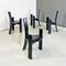Mid-Century Italian Black Wood Golem Chairs attributed to Vico Magistretti for Poggi, 1968, Set of 4 2