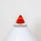 White and Red Glass Table Lamp by Leucos, Italy, 1960s 5