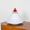 White and Red Glass Table Lamp by Leucos, Italy, 1960s 1