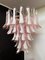 Lámpara de araña italiana vintage de Murano con pétalos de vidrio rosa, años 90, Imagen 2
