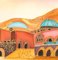 Obra de arte de seda Oasis Desert de Lavi Group, siglo XX, Imagen 4
