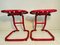 Vintage Red Tractor Seat Stools, 1980s, Set of 2 3