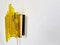 Lampada da parete gialla in acrilico e metallo di Claus Bolby per Cebo Industri, anni '60, Immagine 4