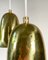 Lámparas colgantes escandinavas con pantallas de latón perforado de Boréns, años 60. Juego de 2, Imagen 5