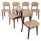 Dining Chairs in Beech Wood and Faux Leather, 1960s, Set of 6 1
