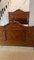 Antique Victorian King Size Figured Walnut Floral Marquetry Inlaid Bed, 1880, Image 4