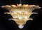 Lampada da soffitto Palmette con 104 bicchieri trasparenti e ambrati, anni '80, Immagine 16