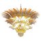 Lampada da soffitto Palmette con 104 bicchieri trasparenti e ambrati, anni '80, Immagine 1