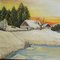 Kuta, Sunrise in a Winter Landscape in the Black Forest, 1950s, Oil on Canvas, Framed 4