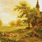 Viktorianischer Künstler, Hirte mit Herde in einer Landschaft, Öl auf Holz, 19. Jh., gerahmt 4