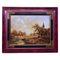 Victorian Artist, Shepherd with Herd in a Landscape, Oil on Wood, 19th Century, Framed 1