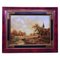 Victorian Artist, Shepherd with Herd in a Landscape, Oil on Wood, 19th Century, Framed, Image 1