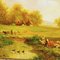 Victorian Artist, Shepherd with Herd in a Landscape, Oil on Wood, 19th Century, Framed 5