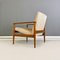 Small Beech & Beige Fabric with Pattern Armchair, North European, 1960s 3