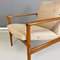 Small Beech & Beige Fabric with Pattern Armchair, North European, 1960s 6