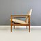 Small Beech & Beige Fabric with Pattern Armchair, North European, 1960s 4