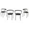 Italian Modern Chairs in Black Rubber and Metal by Airon, 1980s, Set of 4 1