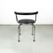 Italienische Moderne Stühle aus schwarzem Gummi & Metall von Airon, 1980er, 4 . Set 4