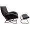 Chrome Rocking Lounge Chair with Footstool by Robert Haussmann, 1980s, Set of 2, Image 1