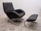 Chrome Rocking Lounge Chair with Footstool by Robert Haussmann, 1980s, Set of 2 6