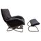 Chrome Rocking Lounge Chair with Footstool by Robert Haussmann, 1980s, Set of 2, Image 3