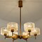 Brass and Glass Chandelier in the style of Fagerlund, 1960s 13