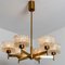 Brass and Glass Chandelier in the style of Fagerlund, 1960s, Image 2