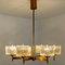 Brass and Glass Chandelier in the style of Fagerlund, 1960s 12