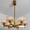 Brass and Glass Chandelier in the style of Fagerlund, 1960s 8