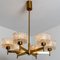 Brass and Glass Chandelier in the style of Fagerlund, 1960s, Image 8