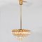 Venini Style Clear Gold Glass Messing Chandelier, 1970 12