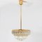 Venini Style Clear Gold Glass Messing Chandelier, 1970 2