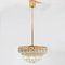 Venini Style Clear Gold Glass Messing Chandelier, 1970, Image 2