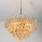 Venini Style Clear Gold Glass Messing Chandelier, 1970 7