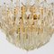 Venini Style Clear Gold Glass Messing Chandelier, 1970 3