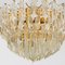 Venini Style Clear Gold Glass Messing Chandelier, 1970, Image 3
