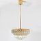 Venini Style Clear Gold Glass Messing Chandelier, 1970 11