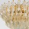 Venini Style Clear Gold Glass Messing Chandelier, 1970 4